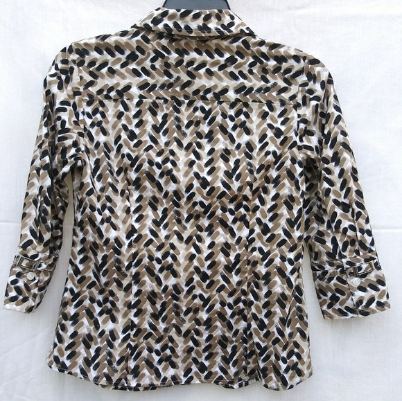 Alfani Women V-neck, Button Down Blouse Sz 6 P - Picture 3 of 3